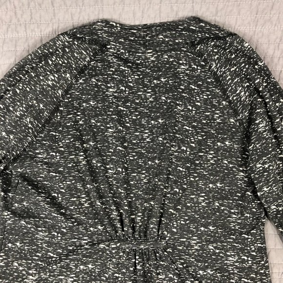 4/$15 Waterfall Cardigan Women Large Black Heather T Shirt Knit Waterfall Jacket - Picture 12 of 16